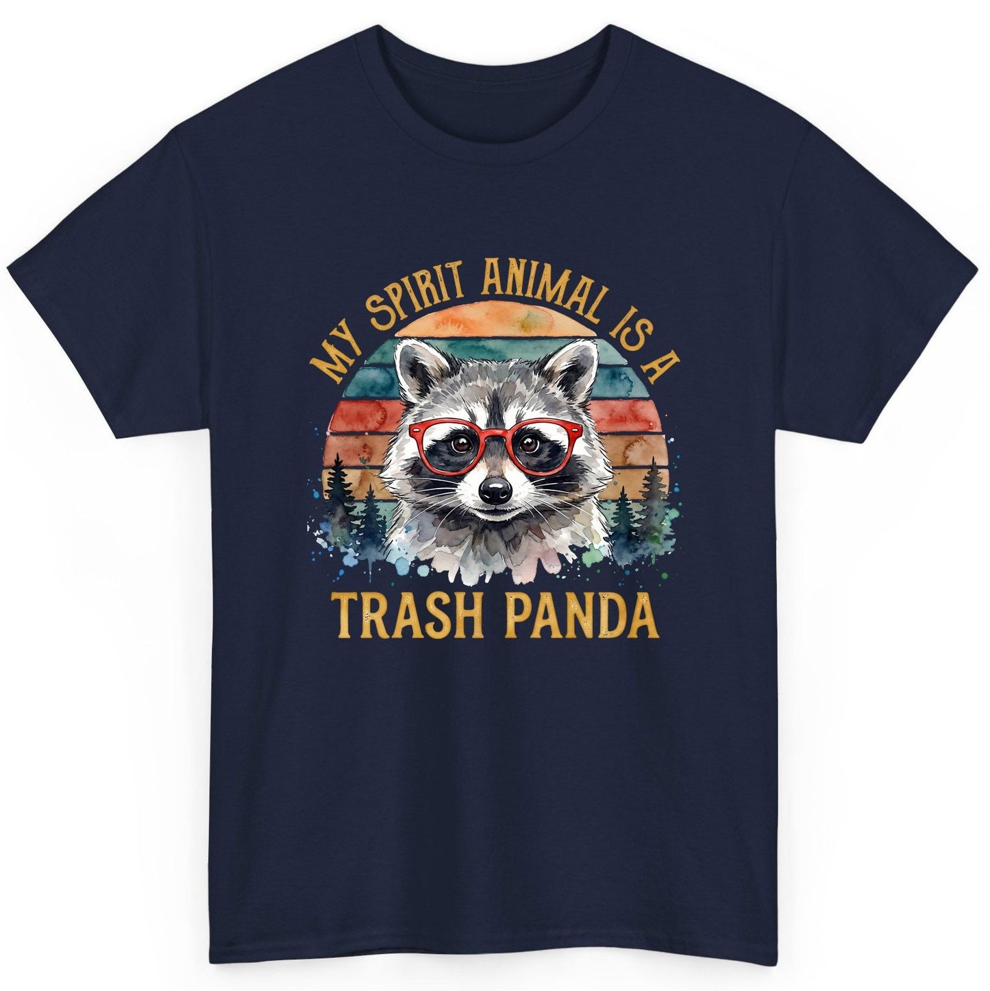 My Spirit Animal Is a Trash Panda raccoon T-Shirt Navy product mockup