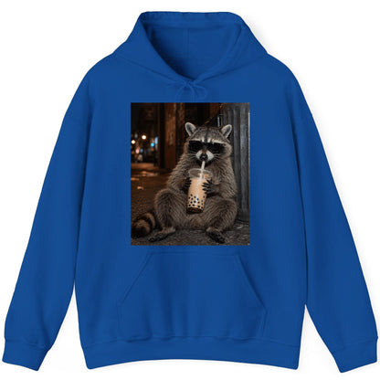 Cool Raccoon Bubble Tea Funny Lovers Hoodie - product mockup - Royal