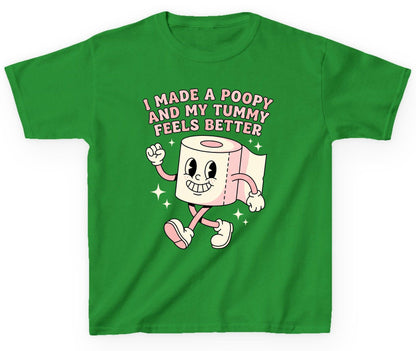 I Made a Poopy and My Tummy Feels Better funny toilet paper Youth T-Shirt Irish Green product mockup