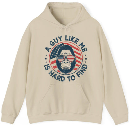 A Guy Like Me Is Hard to Find patriotic bigfoot Hoodie Sand product mockup