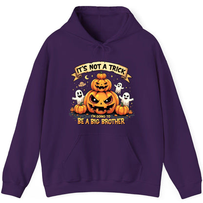 It's Not a Trick I'm Going to Be a Big Brother Halloween pregnancy announcement Hoodie Purple product mockup