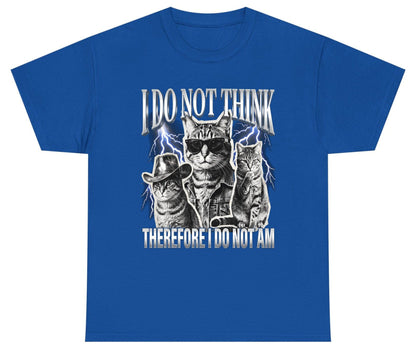 I Do Not Think Therefore I Do Not Am cats Youth T-Shirt Royal product mockup