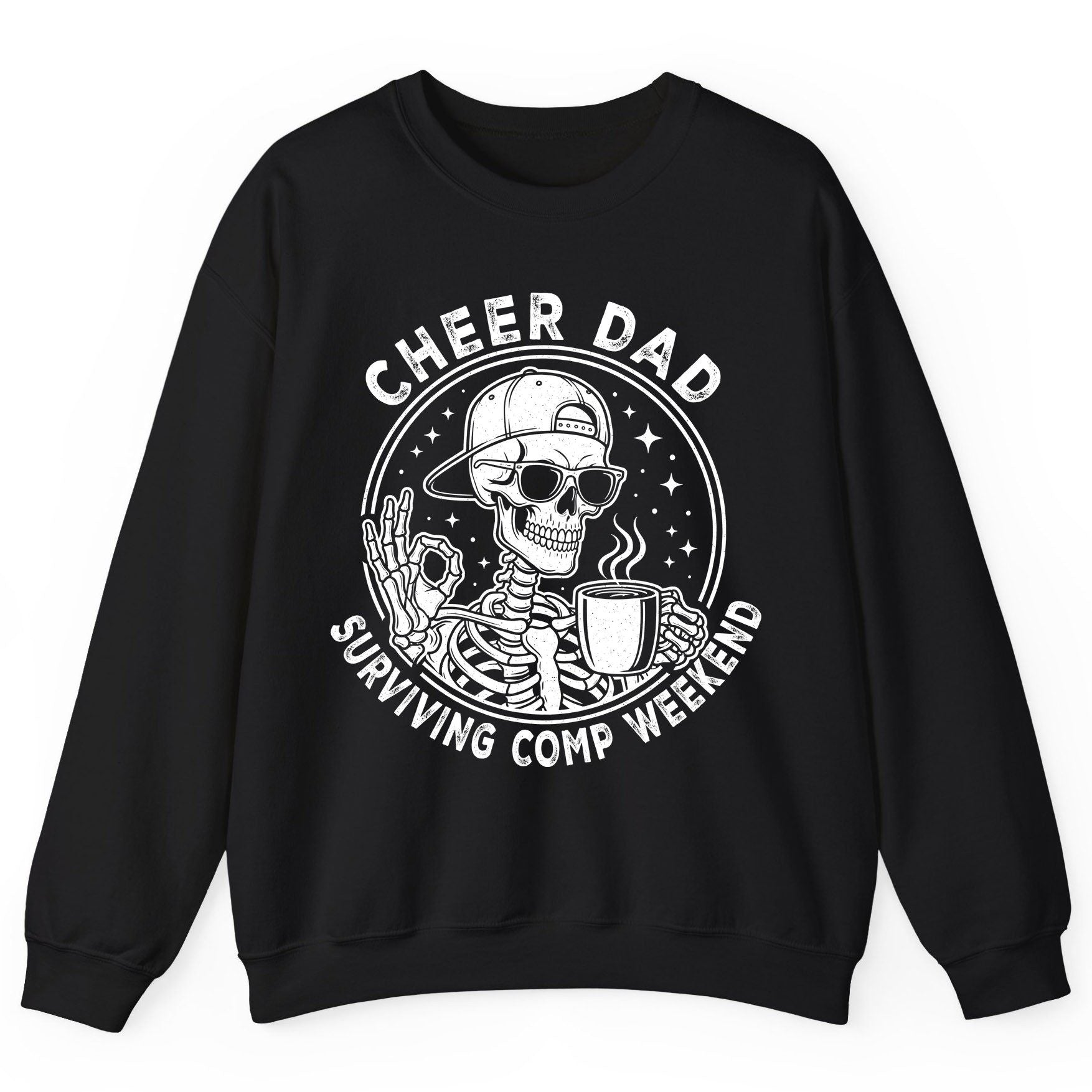 Cheer Dad Surviving Comp Weekend cheer dad Sweatshirt Black product mockup