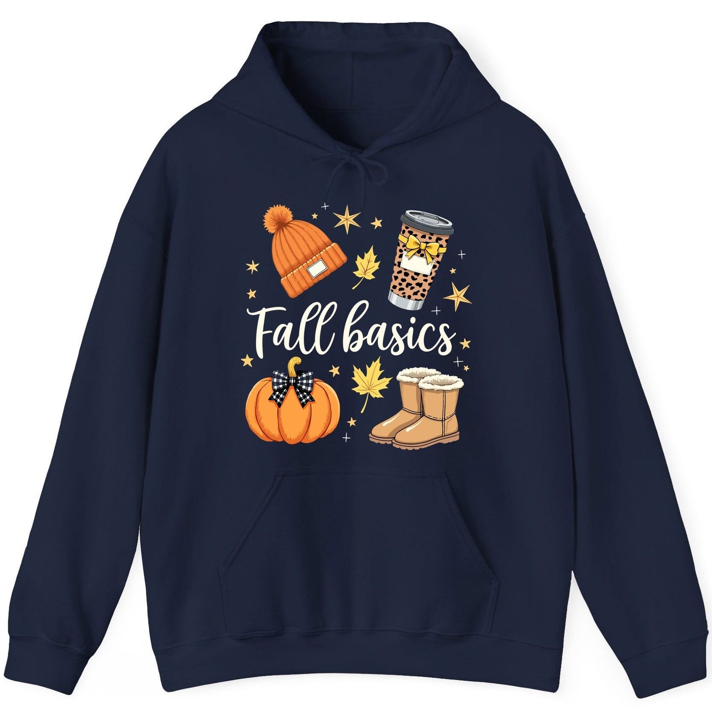 Fall Basics autumn essentials Hoodie Navy product mockup