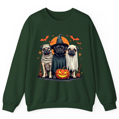 Halloween Pugs Costumes pugs Sweatshirt Forest Green product mockup