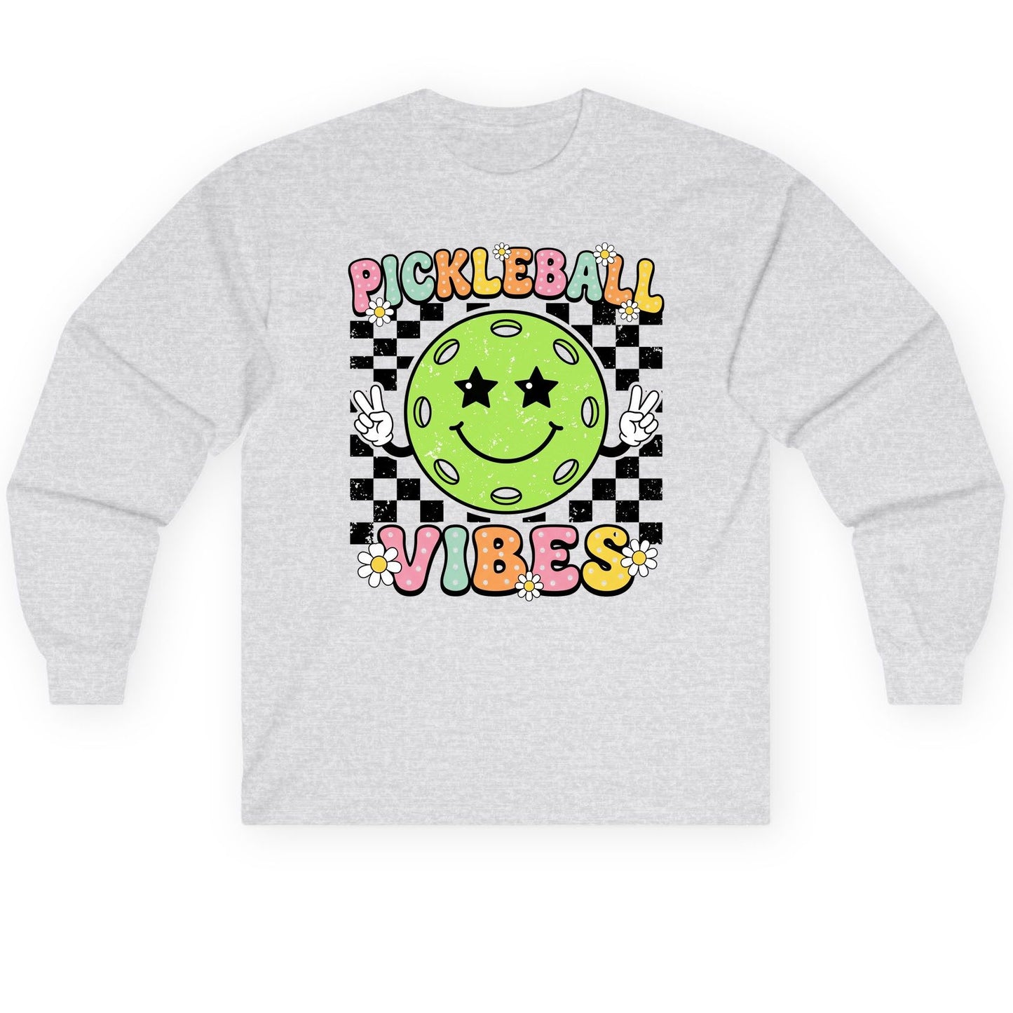 Pickleball Vibes pickleball Long Sleeve Tee Ash product mockup