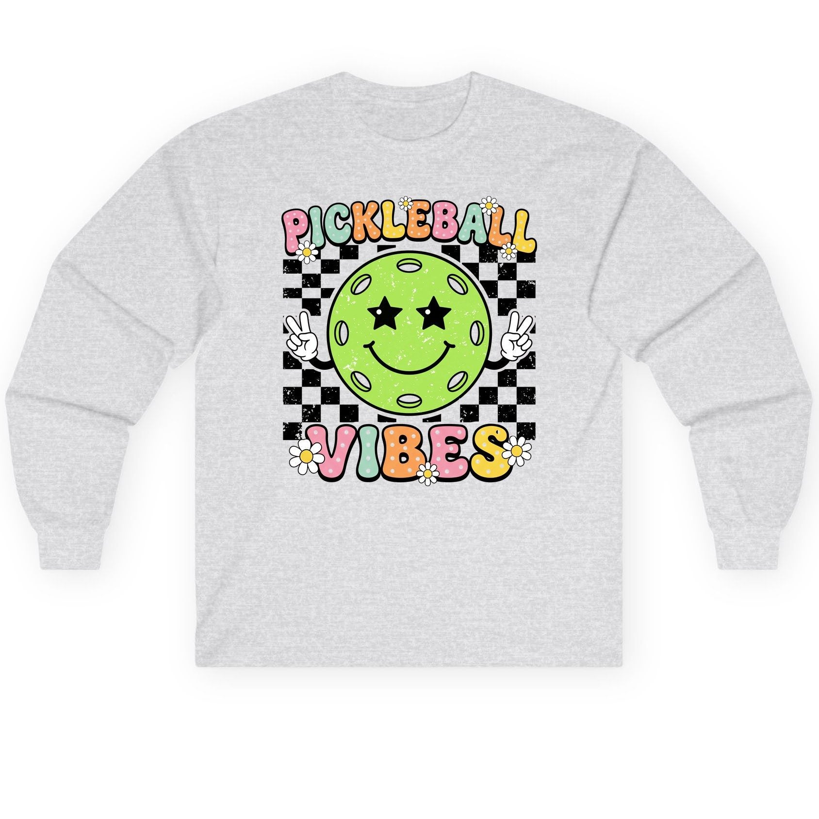 Pickleball Vibes pickleball Long Sleeve Tee Ash product mockup