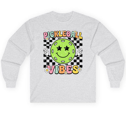 Pickleball Vibes pickleball Long Sleeve Tee Ash product mockup