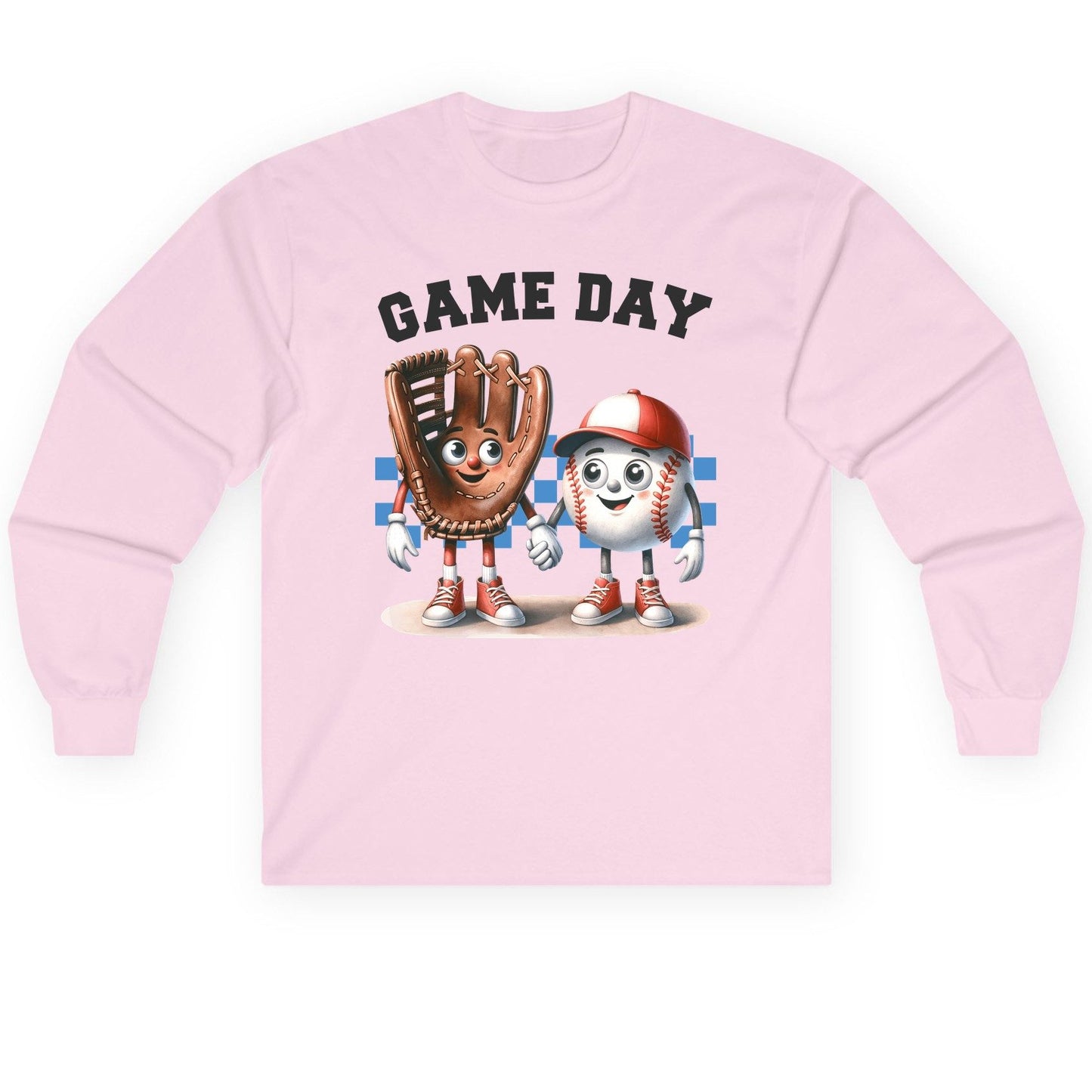 Game Day baseball Long Sleeve Tee Light Pink product mockup
