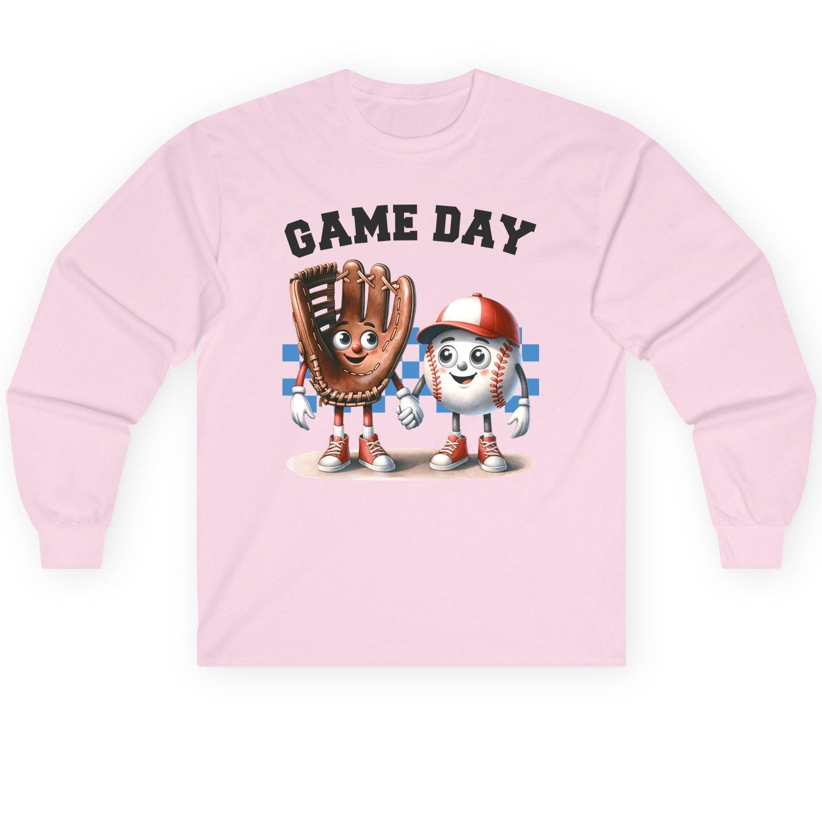 Game Day baseball Long Sleeve Tee Light Pink product mockup