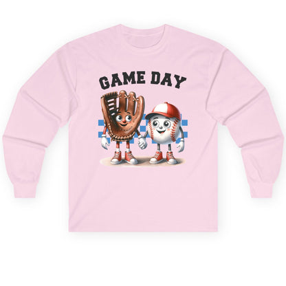 Game Day baseball Long Sleeve Tee Light Pink product mockup
