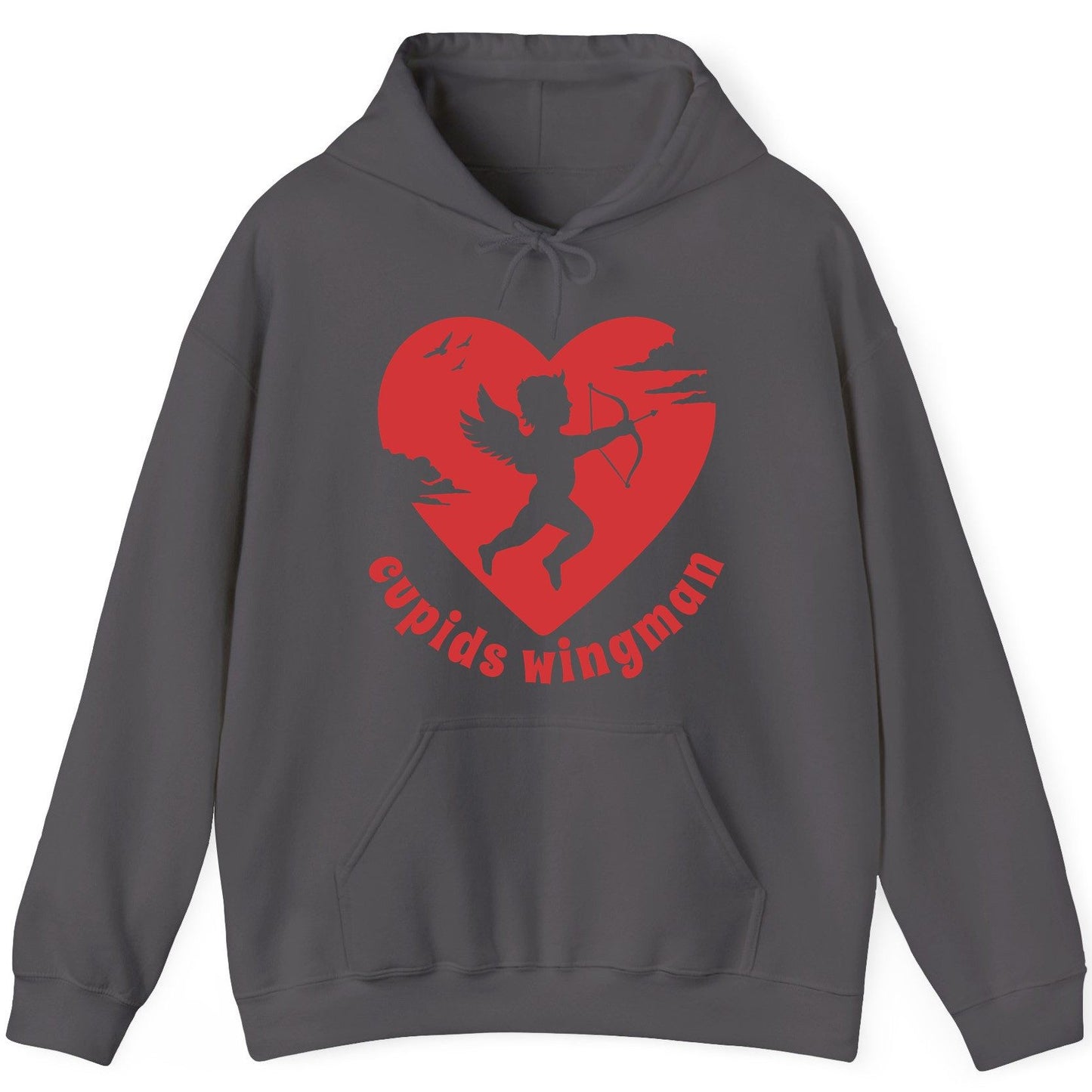 Cupids Wingman cupid Hoodie Charcoal product mockup