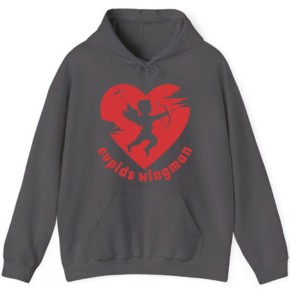 Cupids Wingman cupid Hoodie Charcoal product mockup