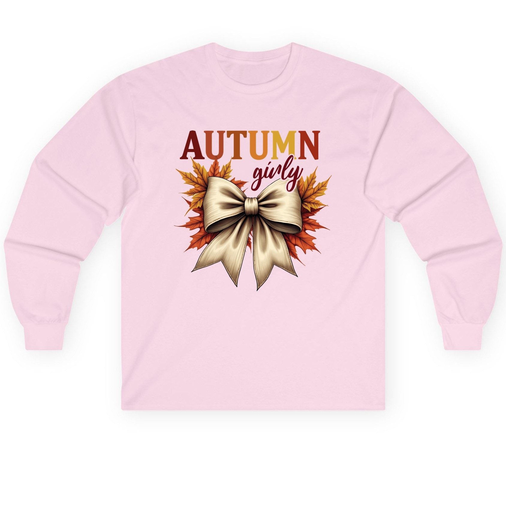 Autumn Girly autumn Long Sleeve Tee Light Pink product mockup