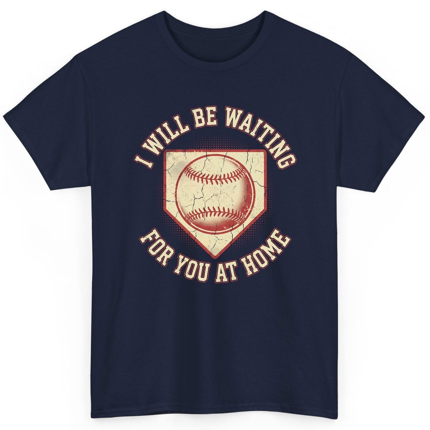 I Will Be Waiting for You at Home baseball T-Shirt Navy product mockup