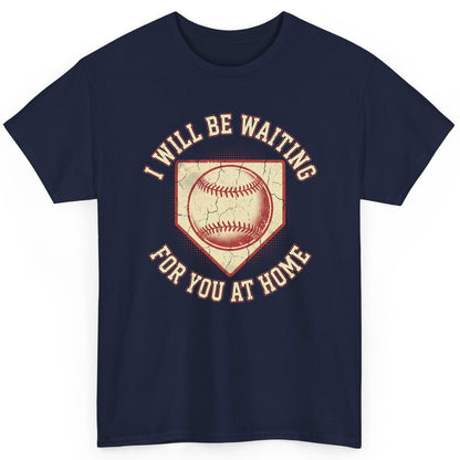 I Will Be Waiting for You at Home baseball T-Shirt Navy product mockup