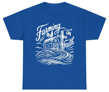 Farming on Faith christian farming Youth T-Shirt Royal product mockup