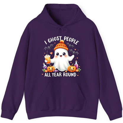I Ghost People All Year Round cute ghost Hoodie Purple product mockup