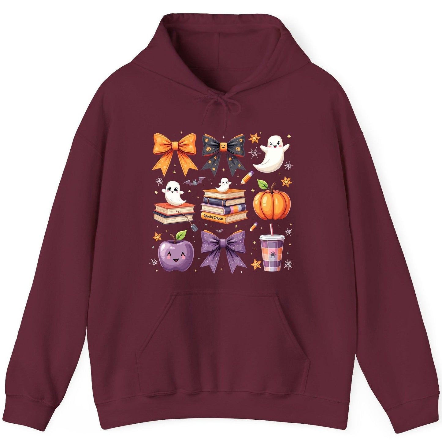 Spooky Season Halloween Hoodie Maroon product mockup