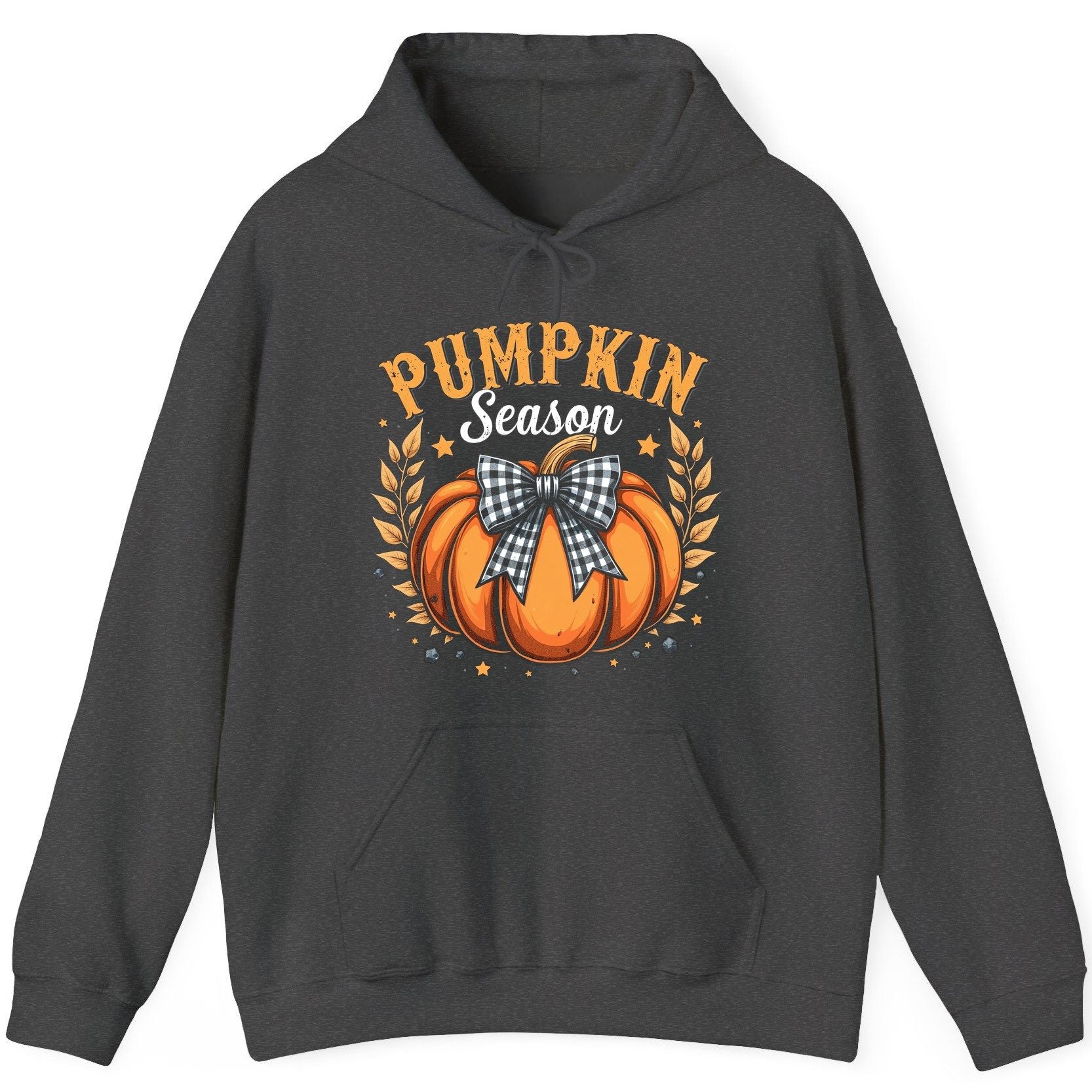 Pumpkin Season fall Hoodie Dark Heather product mockup