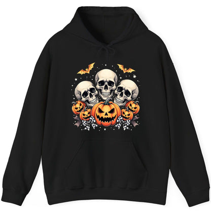 Skulls and Pumpkins Halloween Halloween Hoodie Black product mockup