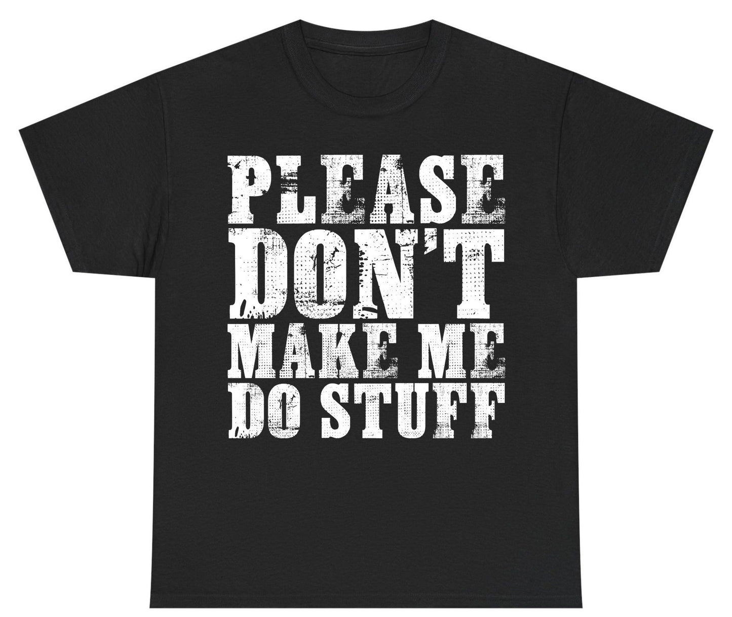 Please Don't Make Me Do Stuff sarcastic humor Youth T-Shirt Black product mockup