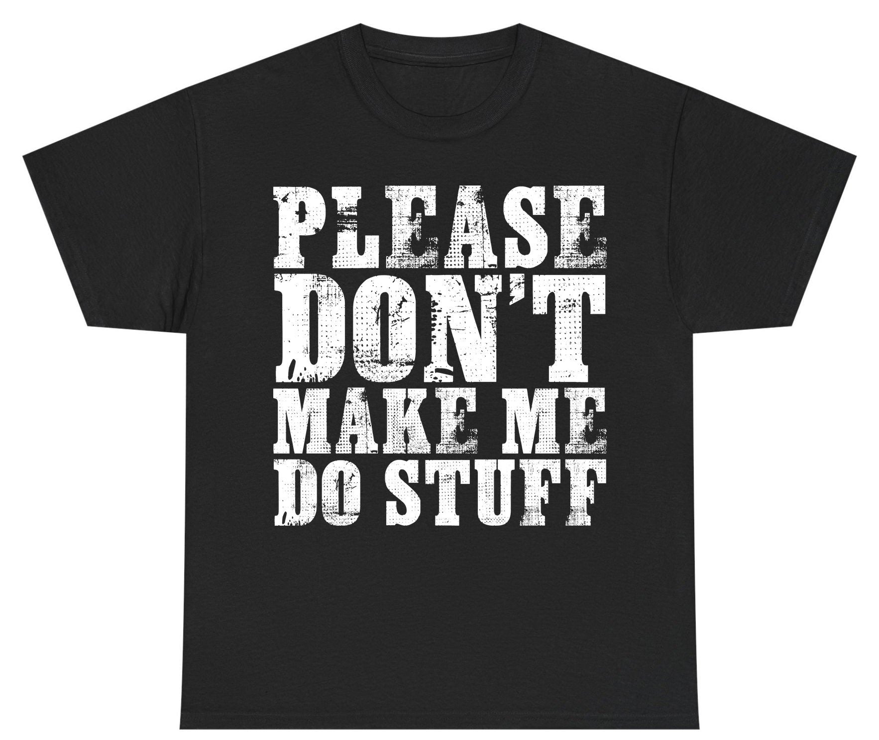 Please Don't Make Me Do Stuff sarcastic humor Youth T-Shirt Black product mockup