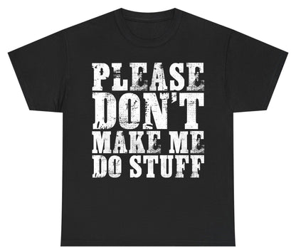 Please Don't Make Me Do Stuff sarcastic humor Youth T-Shirt Black product mockup
