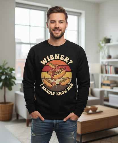 Wiener I Hardly Know Her dachshund Sweatshirt Black lifestyle mockup
