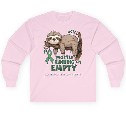Mostly Running on Empty Gastroparesis Awareness gastroparesis awareness Long Sleeve Tee Light Pink product mockup