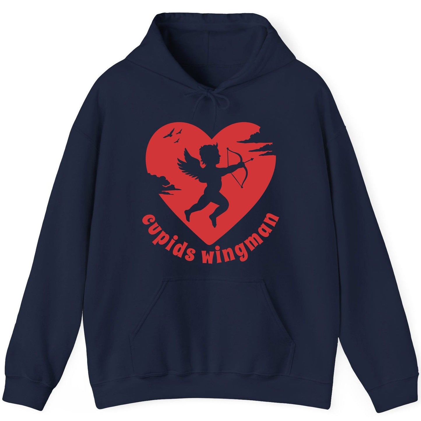 Cupids Wingman cupid Hoodie Navy product mockup