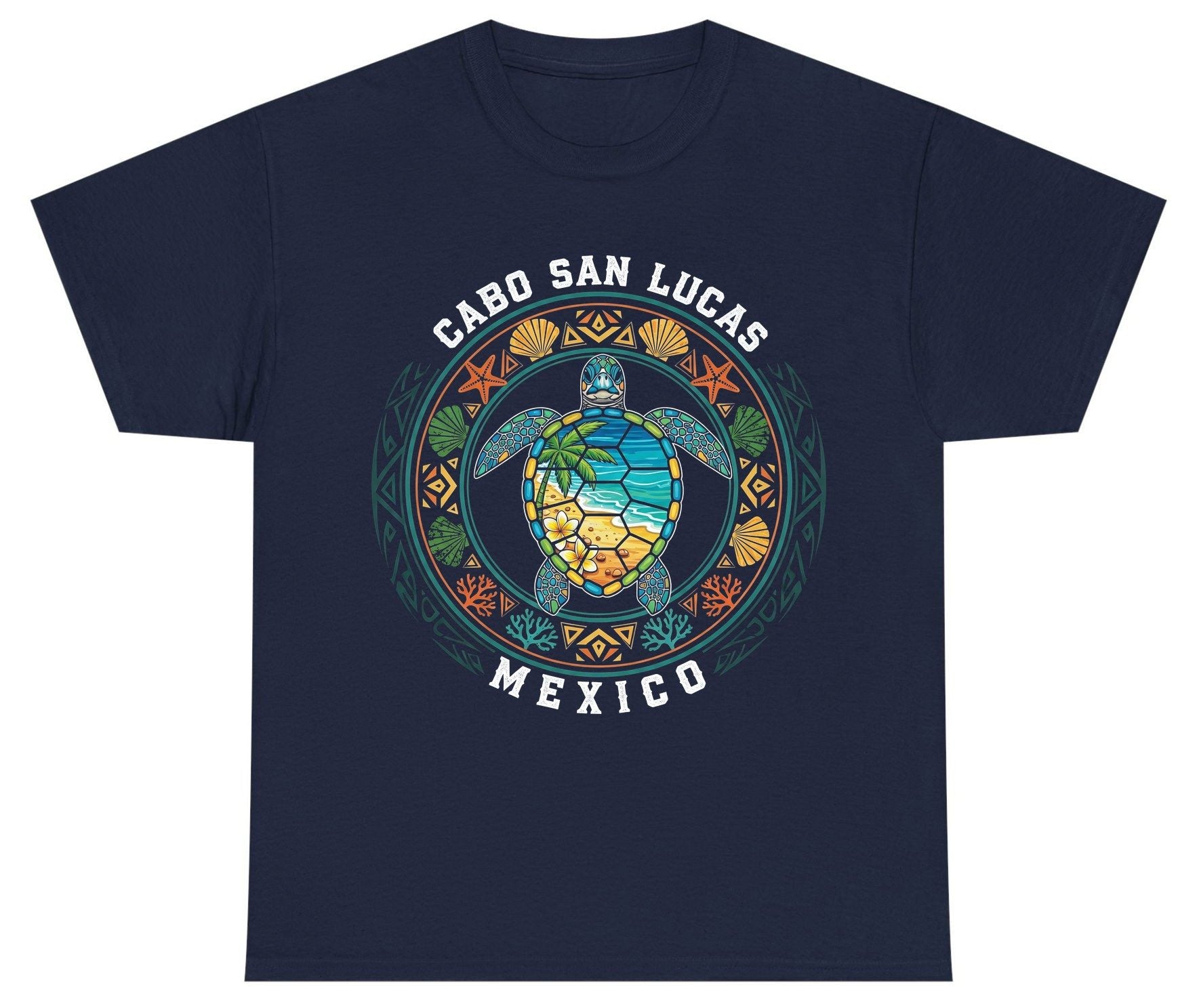 Cabo San Lucas Mexico sea turtle Youth T-Shirt Navy product mockup