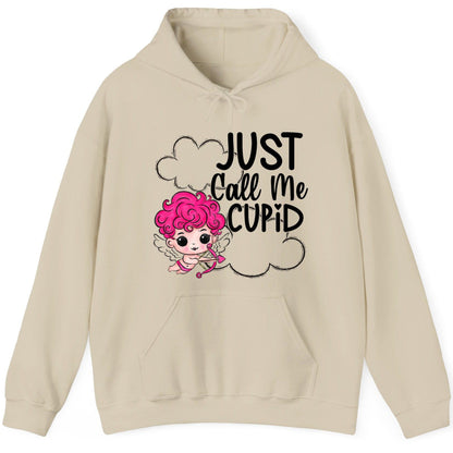 Just Call Me Cupid cupid Hoodie Sand product mockup