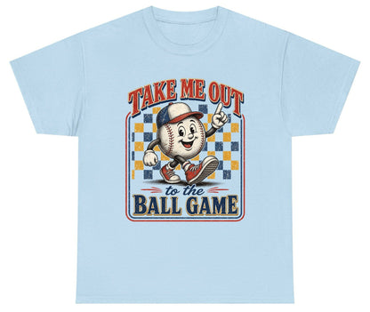 Take Me Out to the Ball Game Retro Baseball Youth T-Shirt - product mockup - Light Blue