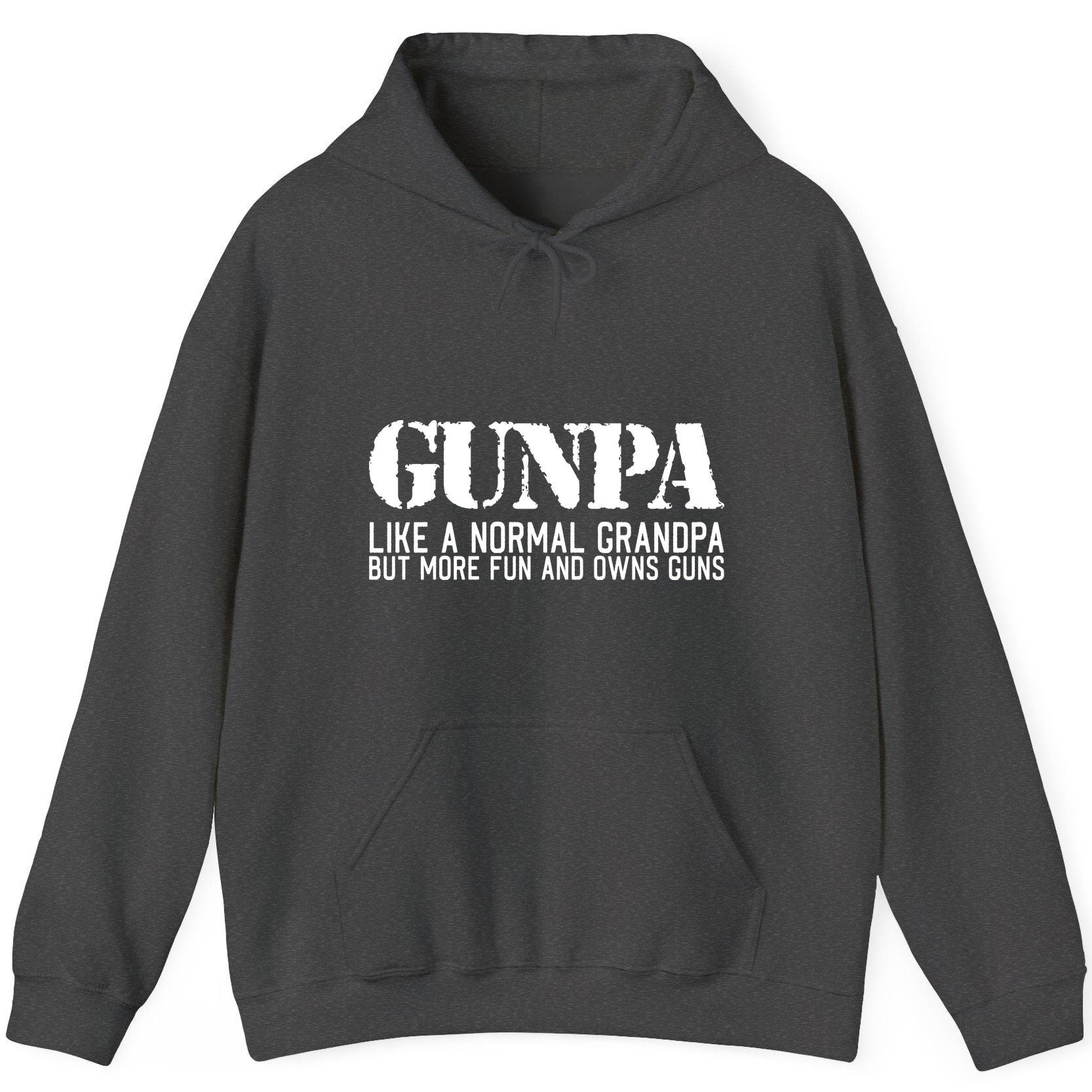 Gunpa Like a Normal Grandpa but More Fun and Owns Guns funny gun owner grandpa Hoodie Dark Heather product mockup