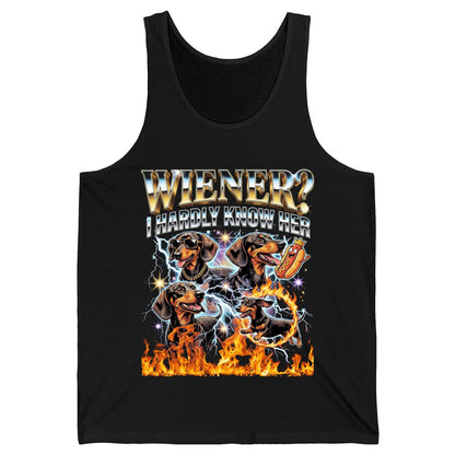 Wiener I Hardly Know Her dachshund Tank Top Black product mockup