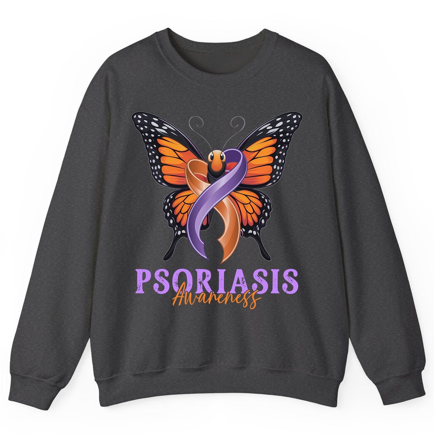 Psoriasis Awareness psoriasis awareness Sweatshirt Dark Heather product mockup