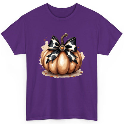 Cow Print Bow Pumpkin pumpkin T-Shirt Purple product mockup
