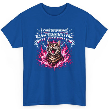 I Can't Stop Having Gay Thoughts cat T-Shirt Royal product mockup