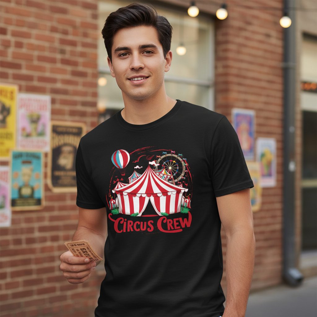 Circus Crew circus Youth T-Shirt Black lifestyle mockup