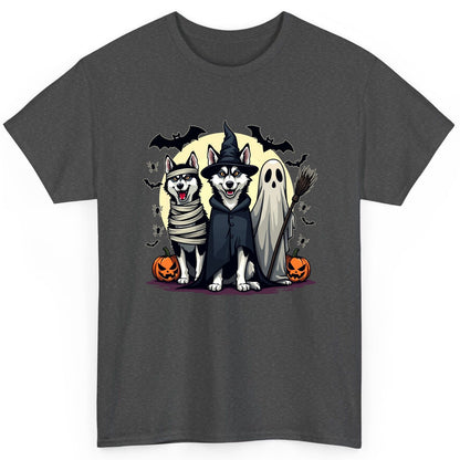 Halloween Huskies in Costumes Halloween huskies T-Shirt Dark Heather product mockup