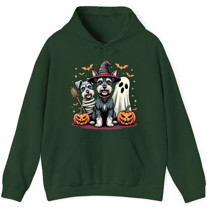 Halloween Schnauzer Dogs schnauzer dogs Hoodie Forest Green product mockup