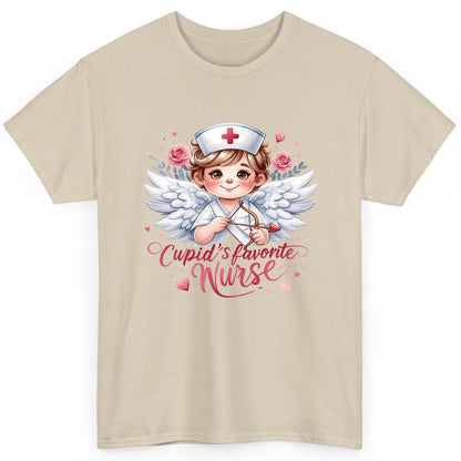 Cupid's Favorite Nurse cupid nurse T-Shirt Sand product mockup