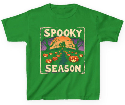 Spooky Season Halloween Youth T-Shirt Irish Green product mockup