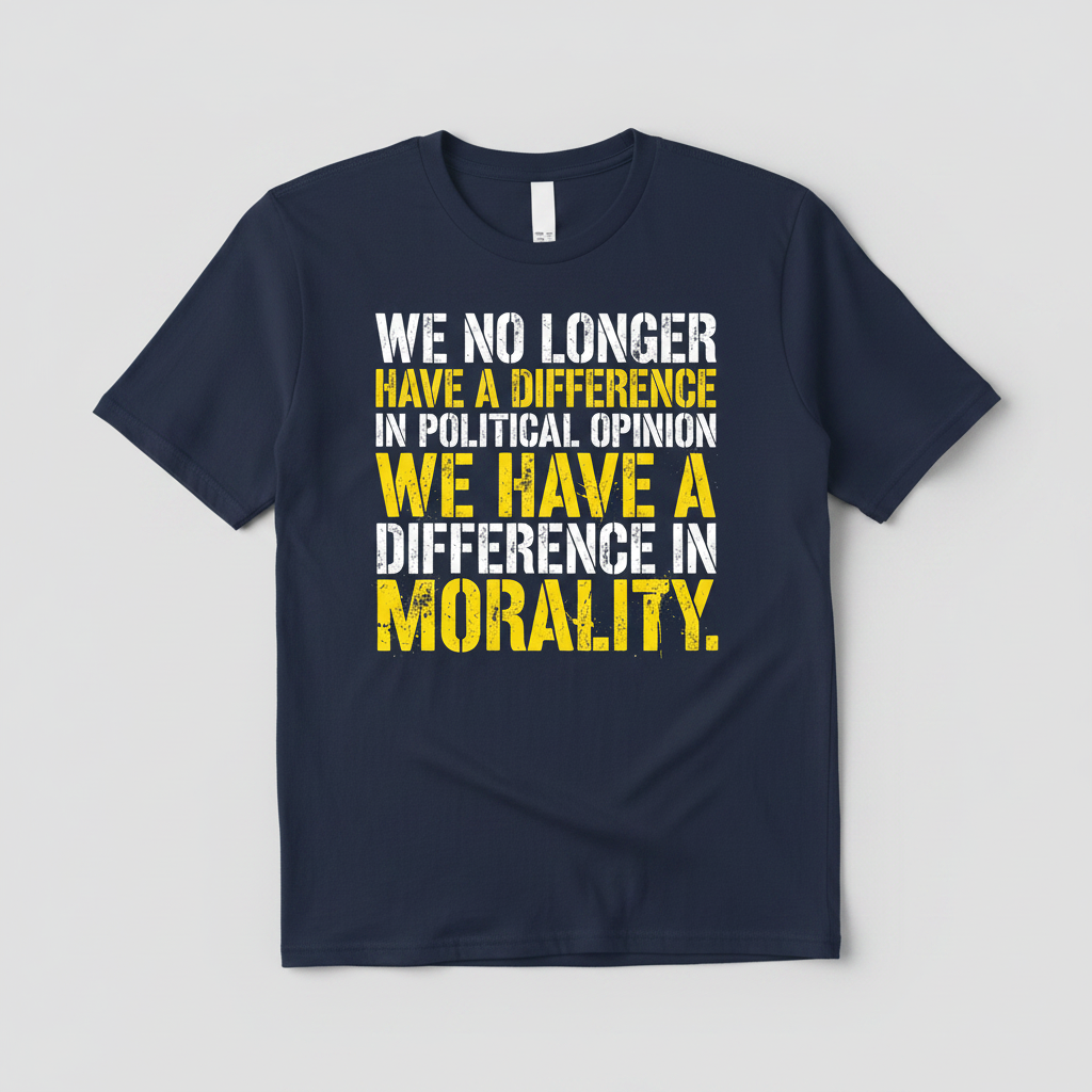 Difference In Morality Not Political Opinion Statement T-Shirt - Navy