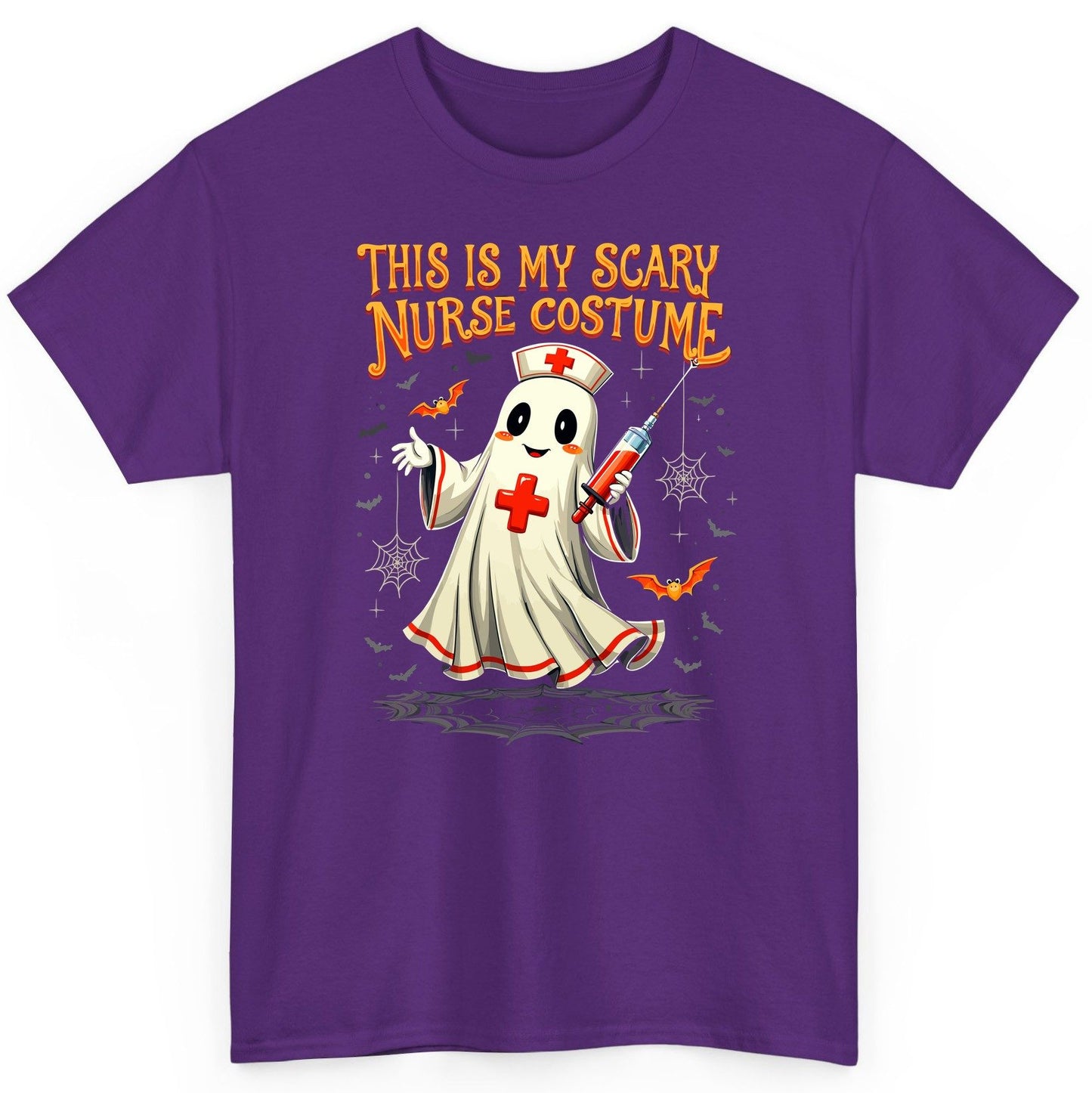 This Is My Scary Nurse Costume Halloween ghost nurse T-Shirt Purple product mockup