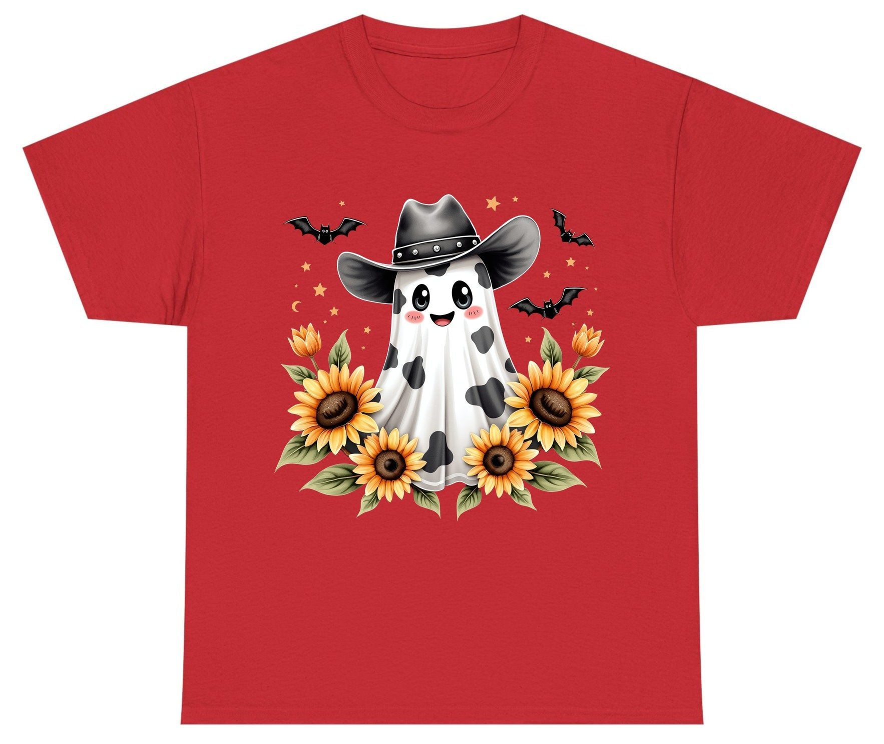 Cowboy Ghost Sunflowers cowboy ghost Youth T-Shirt Red product mockup