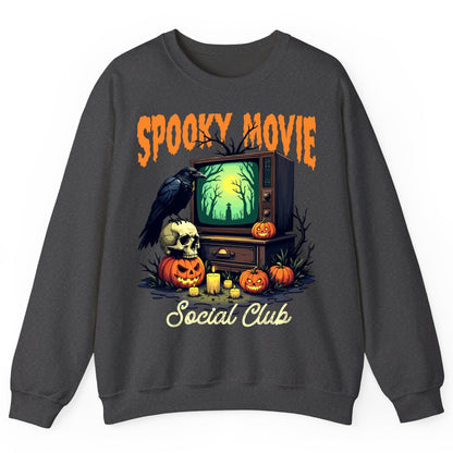 Spooky Movie Social Club Halloween Sweatshirt Dark Heather product mockup