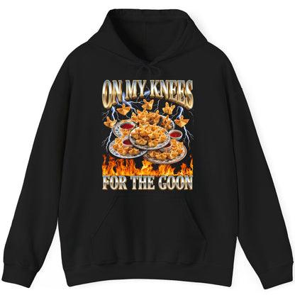 On My Knees for the Goon crab rangoon Hoodie Black product mockup