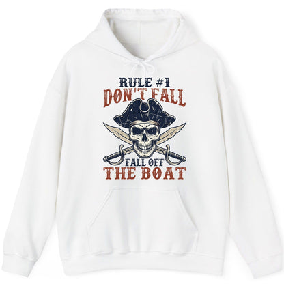 Rule 1 Don't Fall Off the Boat pirate Hoodie White product mockup
